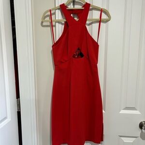 BCBG Maxazria red cutout mini dress